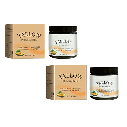 Beef Tallow Balm for Skin Care，Beef Tallow Moisturizer for Skin Care，Beef Tallow Skincare，Natural Moisturizing Oil for Dry Skin Beef Tallow，Whipped & Unscented Balm 4 Oz (2)