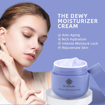 The Dewy Moisturizer Cream - Premium Anti-Aging Facial Dewy Skin Cream with Purple Rice & Hyaluronic Acid for Radiant, Hydrated Skin 50Ml/1.7 Fl Oz