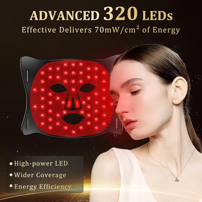 Red Light Therapy for Face, LED Face Mask Light Therapy, Omnilux Red Light Therapy Mask for Acne, Wrinkles and Skin Rejuvenation, 280 LEDS, 3 Modes, 10-Min Auto Off, Eye Protection Included