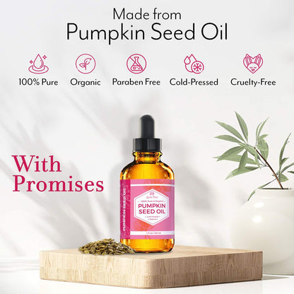 Pumpkin Seed Oil for Hair Growth 2 Oz, 100% Pure Pumpkin Seeds Oil for Skin and Nails - Natural Pumpkin Seed Extract for Moisturizing Scalp, Dry and Rough Skin