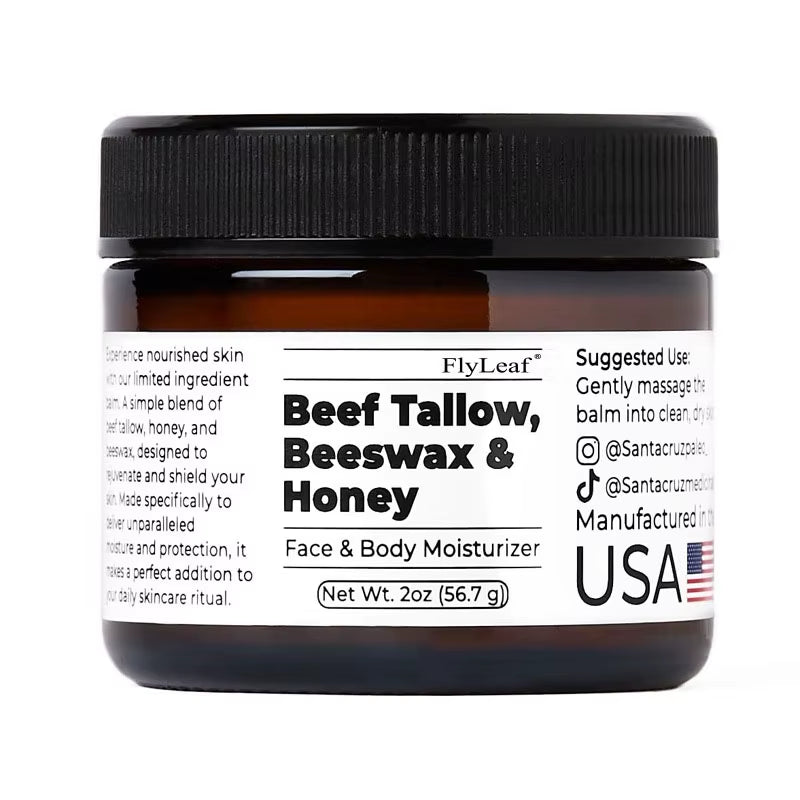 Whipped Beef Tallow and Honey Balm Moisturizing Beef Tallow Face Cream Body Lotion Grass Fed Grass Finished Face Cream Care