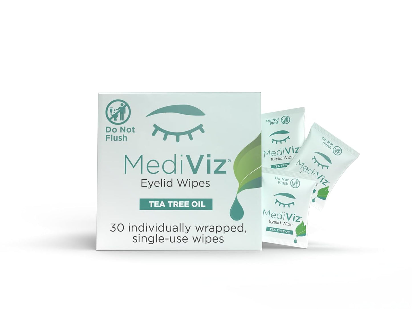 Tea Tree Eyelid Cleanser Wipes – 30 Single-Use Towelettes – Eyelash & Eyelid Wipes for Soothing Dry Eye Irritation, Demodex Removal & More​