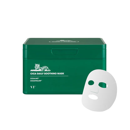 Daily Soothing Mask 30Ea, Facial Sheet Mask for Moist & Hydrating, 30 Day Supply, Centella Asiatica Face Mask