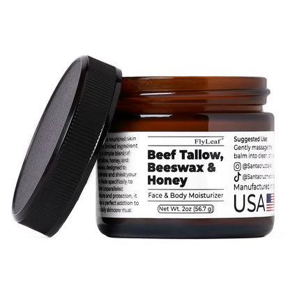 Whipped Beef Tallow and Honey Balm Moisturizing Beef Tallow Face Cream Body Lotion Grass Fed Grass Finished Face Cream Care