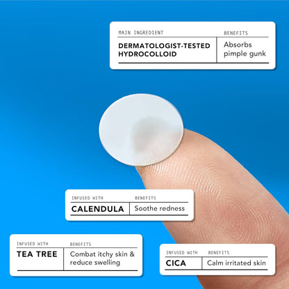 Acne Cover Patches, FSA HSA Eligible Hydrocolloid Pimple Patches for Face with Tea Tree Oil, Korean Skincare Zit Patches for Face | FSA HSA Store Eligible Items | Vegan, Cruelty-Free